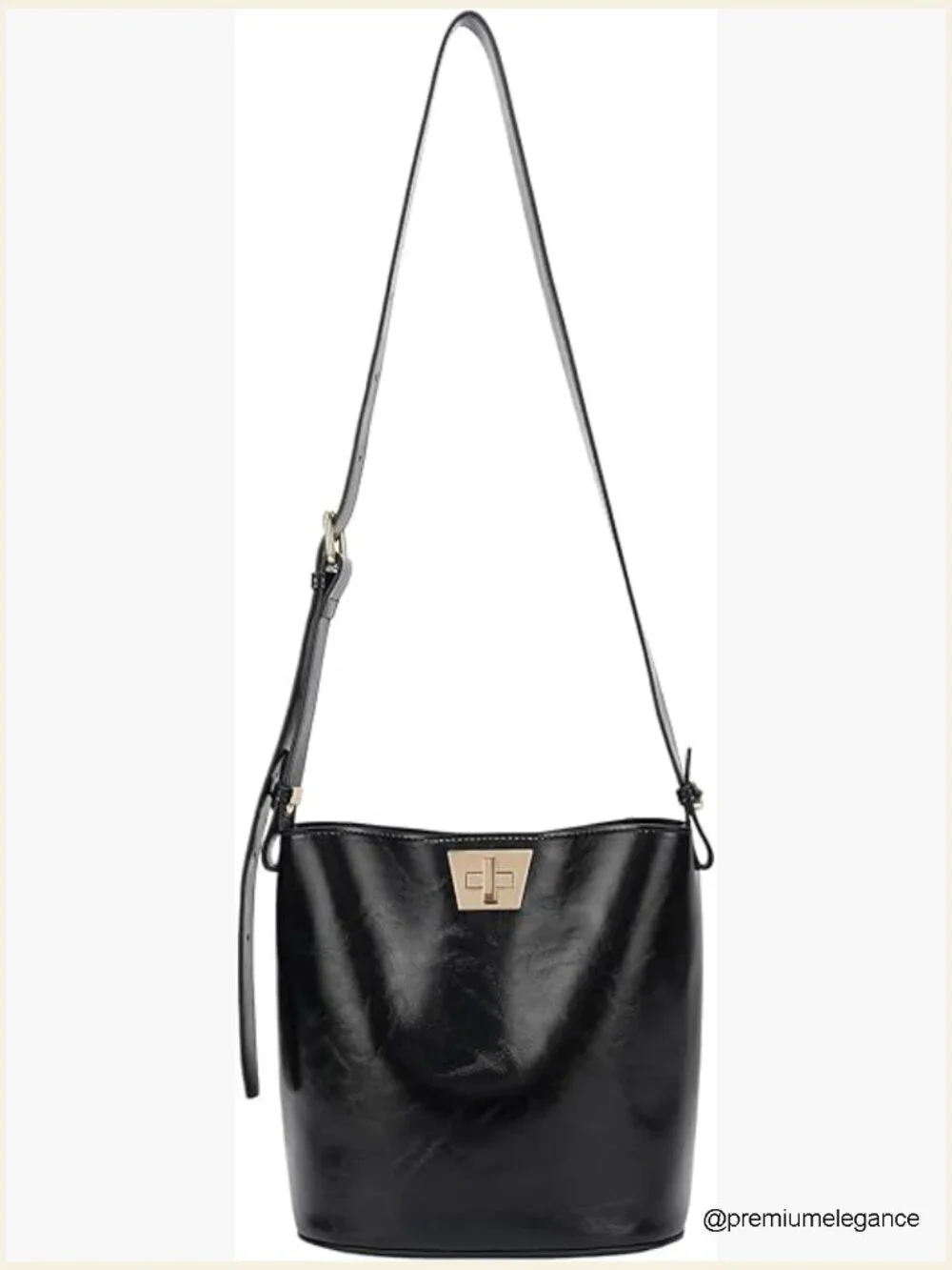 Vegan Leather Hobo Shoulder Crossbody Purse with Twist Lock